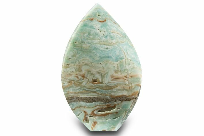 Polished Blue Caribbean Calcite Flame - Pakistan #323329